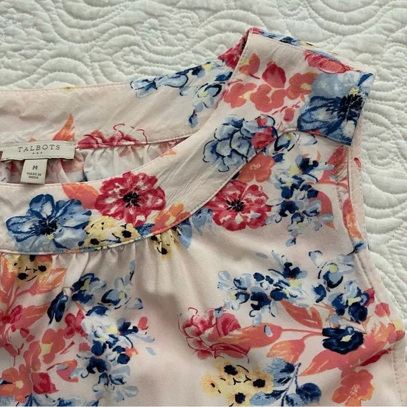 Talbots Top Sleeveless Floral Size Medium - Picture 5 of 11